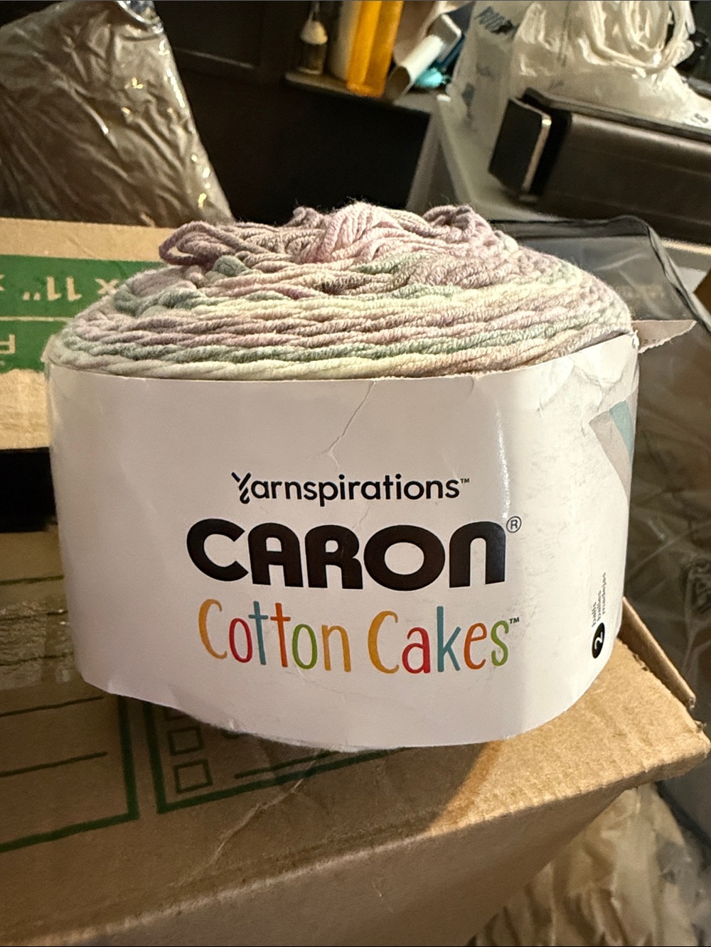 Caron Cotton Cakes Pastel Multi Cotton Yarn - Grape Jam